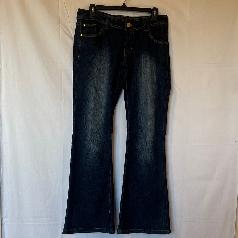 Dark Blue Flare Jeans for Women